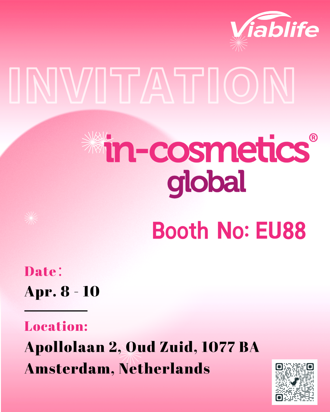 Viablife가 여러분을 In-Cosmetics Global에 초대합니다!